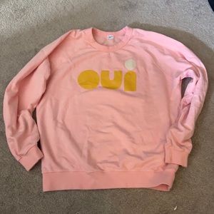 Clare V Oui Sweatshirt in pink (small)